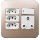 Veti Switch Plug 1x16a 3xeuro - White/Champ