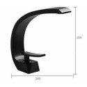 Basin Mixer Matte Black Curve h: 24cm W: 16cm Base: 5cm