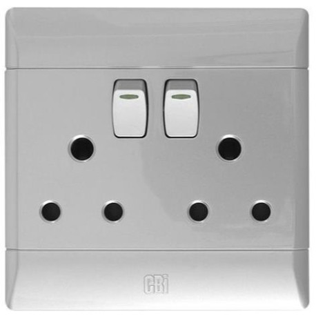 CBI 4x4 Double Socket - Silver shimmer -126 x 126mm