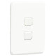 Eurolux 2 Lever Gridplate (Cover plate) - White