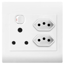 Builders Single Switch 1xSocket 2xIEC 16amp