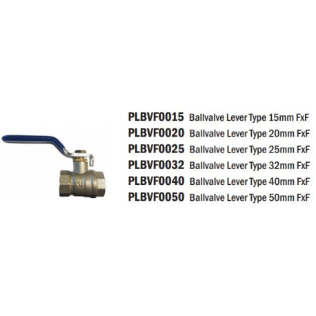 Ballvalve Lever Type 15mm FxF