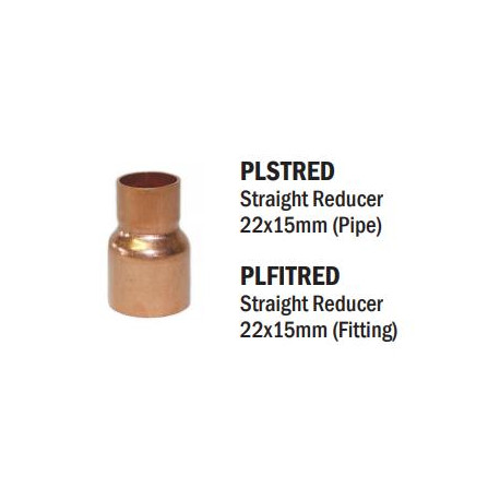 Capillary Straight Reducer 22x15mm (Pipe)