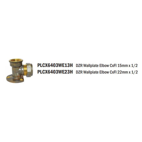 Brass Wallplate Elbow CxFI 22mmX1/2 - REIGN DZR