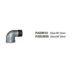 Galvanised Elbow MF 15mm