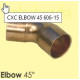 Copper CXC Elbow 45° 606-15