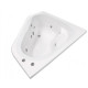 White Piazza 1350 X 1350 mm Built-in Spa Corner Bath Incl. Pump