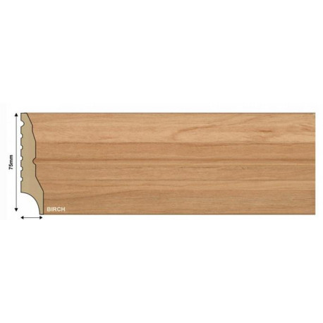 Skirting Promax Trendy Birch 2.7 m (L) X 75 mm (H) High Density Polymer