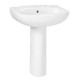 Dune White Wall Hung Basin & Pedestal Set - 805 x 475 x 605mm