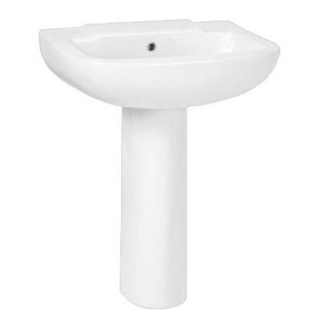 Dune White Wall Hung Basin & Pedestal Set - 805 x 475 x 605mm