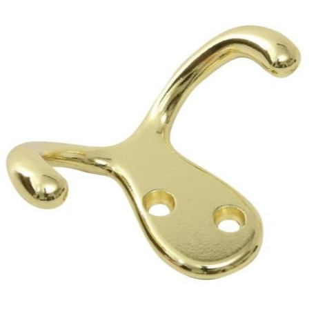 Robe Hook Double Brass