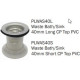 Waste Bath/Sink PVC 40mm Long CP Top