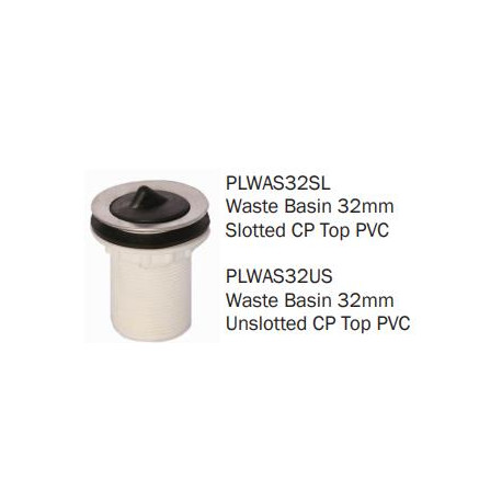 Waste Basin PVC 32mm Slotted CP Top